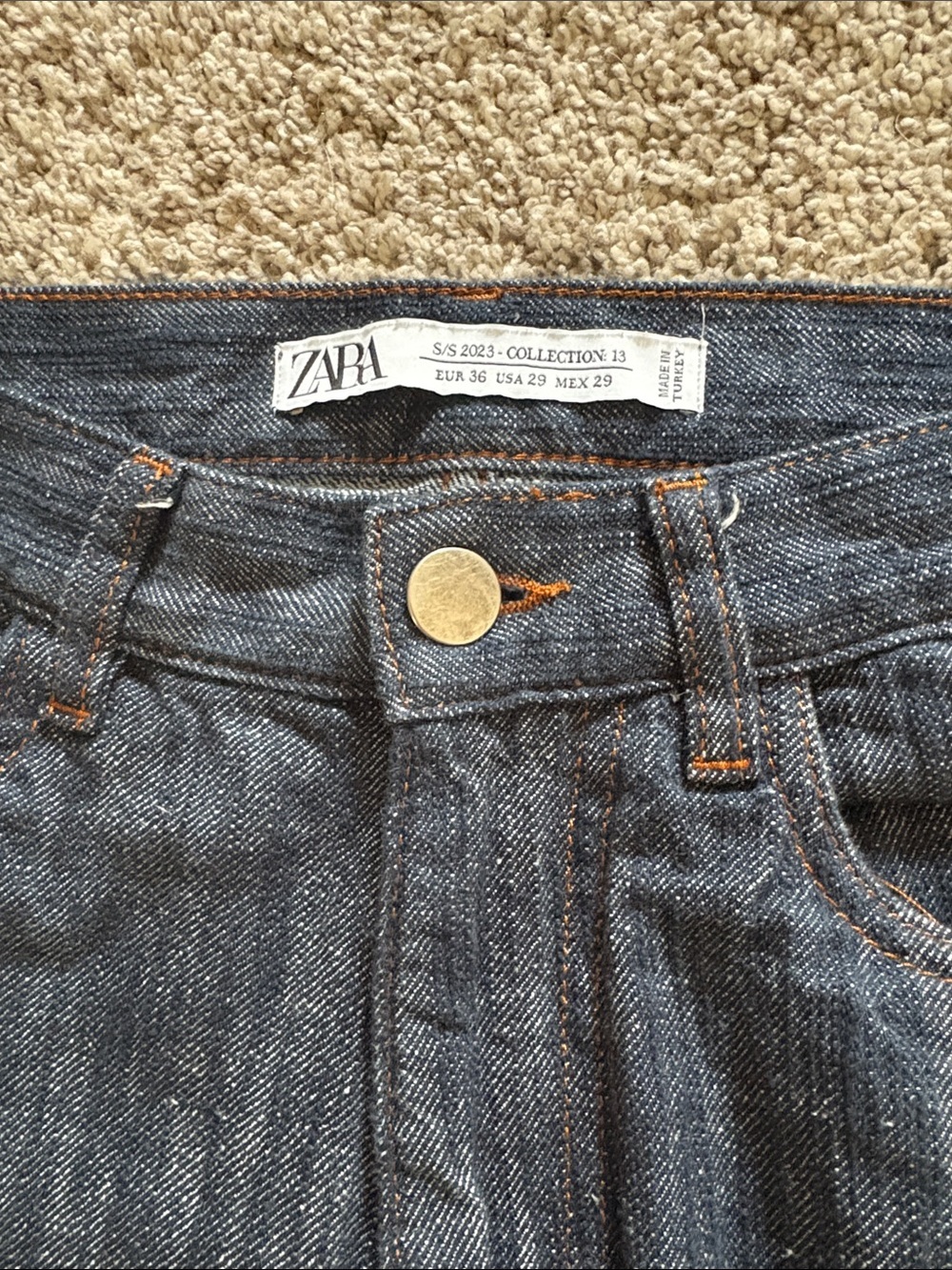 Zara Men's Navy Bootcut Jeans - Picture 4 of 9